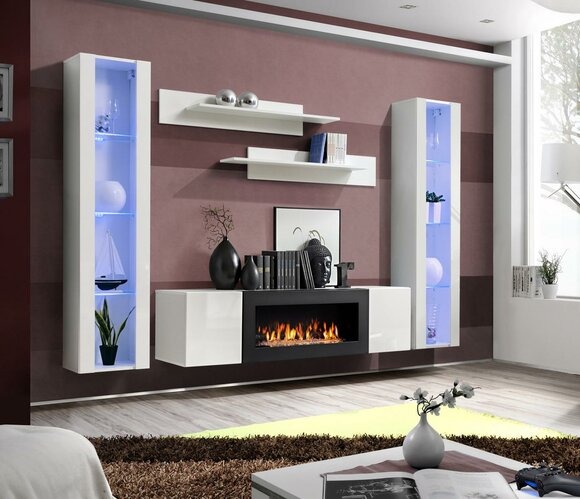 Designer Wohnzimmer Modern Luxus Einrichtung Wohnwand Wand Regale Sideboard
