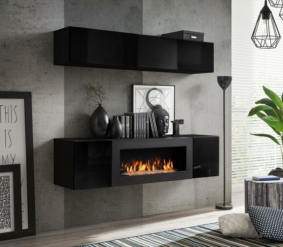 Wohnwand Komplett 2tlg. Sideboard Luxus Hochglanz Einrichtung Modern Designer