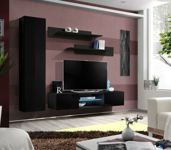 Wohnwand Einrichtung Wandschrank Design Holz Designer Modern Garnitur
