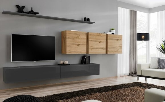Designer Sideboard Holzmöbel Komplett 7tlg Wandschrank Wohnzimmermöbel