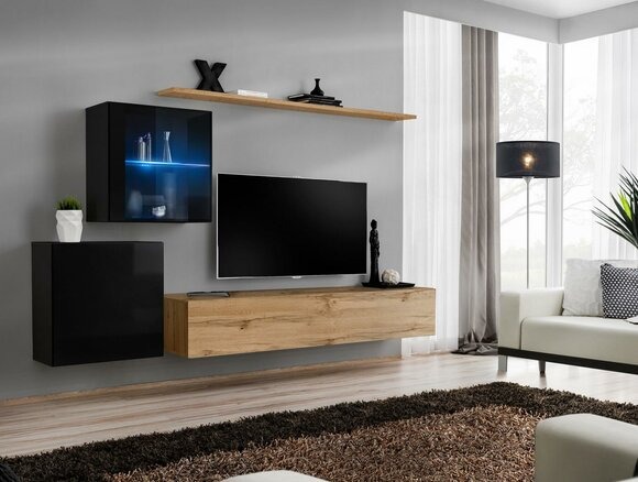 Hochglanz Wandschrank Wohnwand Designer Luxus Garnitur Wand Regal Möbel