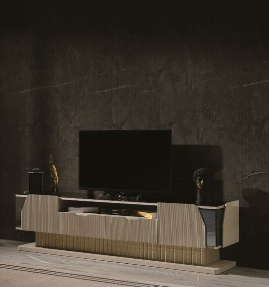 Luxus TV Ständer in Wohnzimmer Designer Holz Lowboard Modern Möbel