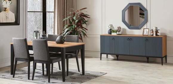 Esszimmer set Luxus Esstisch 4x Stühle Sideboard modern Möbel 7tlg