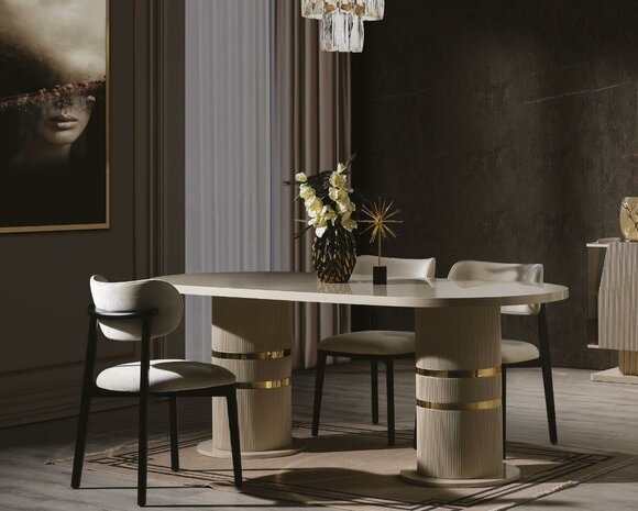Design Esszimmer Set modern Esstisch 4x Stühle stilvoll 5tlg. Sets Tisch