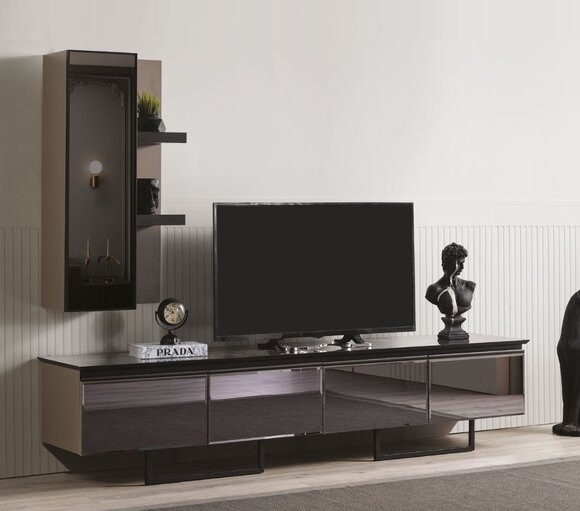 Stilvoll Wohnzimmer TV Ständer und Wandschrank Set Moderner Stil