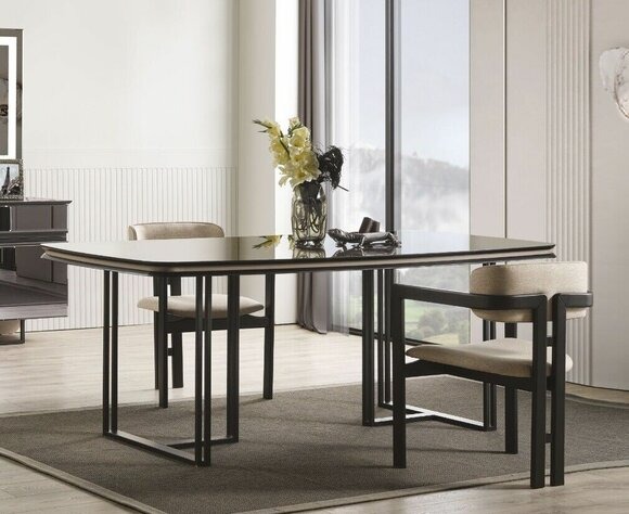 Luxus Set für Esszimmer Esstisch und 4x Stühle Moderner Stil Holz möbel