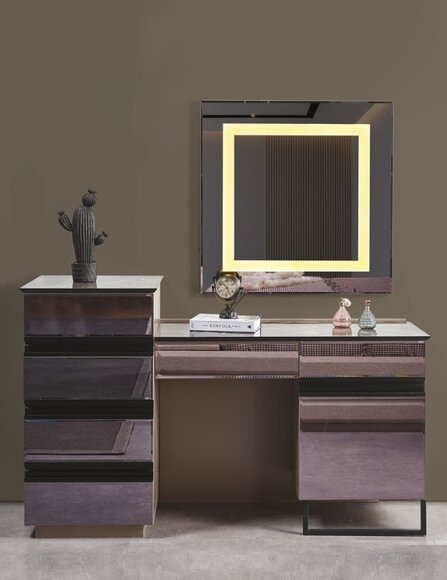 Luxus Schlafzimmer Set Schminktisch mit Spiegel modern Holzmöbel