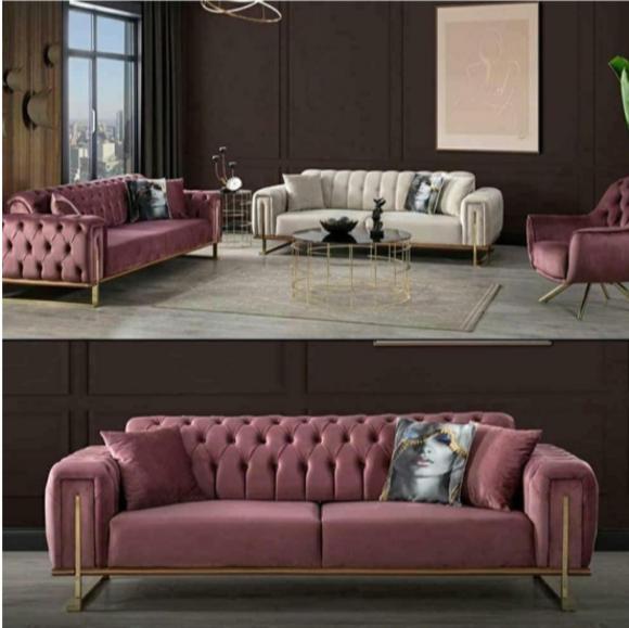 Designer Chesterfield Sofa Luxuriöse 2x Polster Couchen Wohnzimmer Möbel