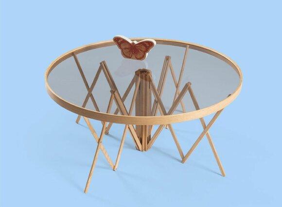 Exklusiver Runder Couchtisch Designer Holztisch Moderner Glastisch Neu