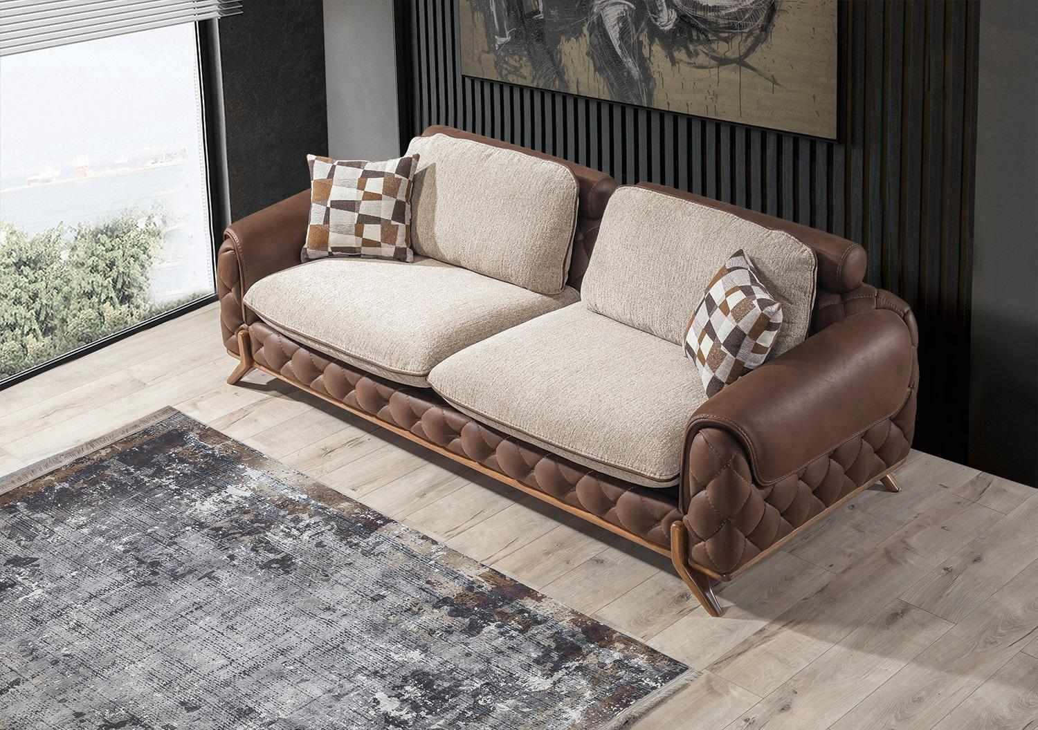 Stilvolles 3-Sitzer Sofa Designer Wohnzimmer Couch Exklusiver Dreisitzer
