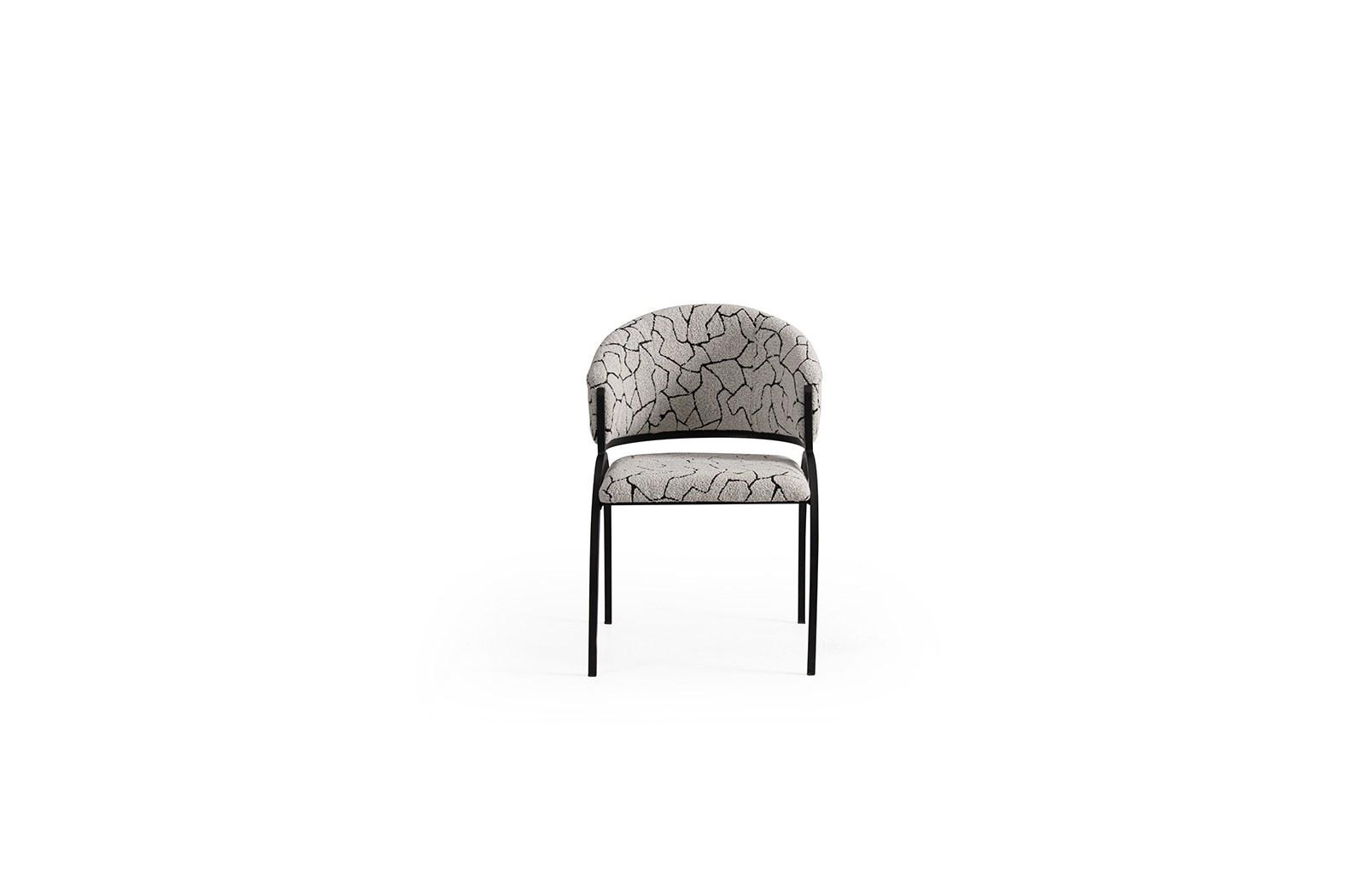 Polster Gemusterter Einsitzer Designer Polsterstuhl Esszimmer Stühle