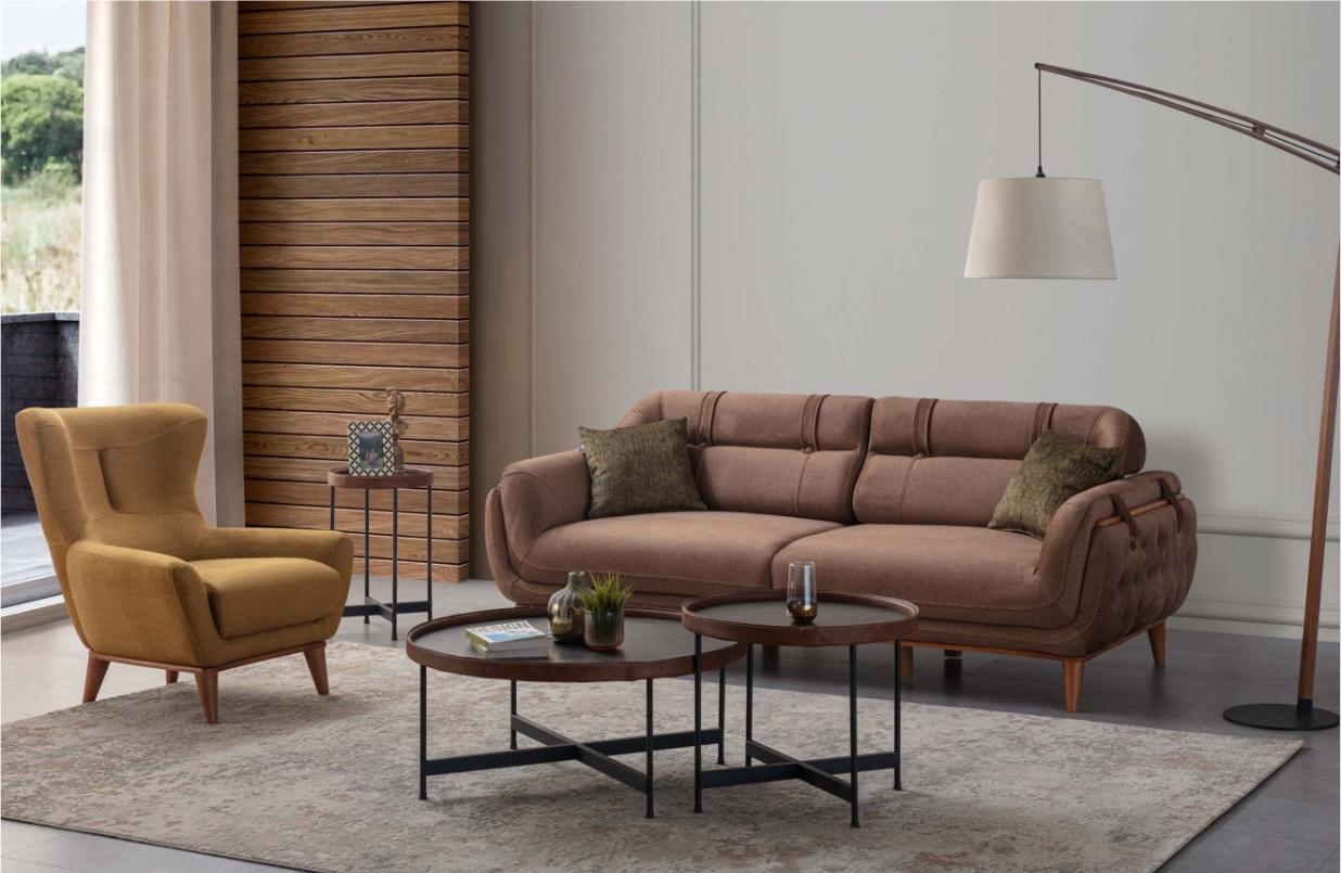 Stilvolle Wohnzimmer Polstergarnitur Designer Couchgarnitur 3+1 Set