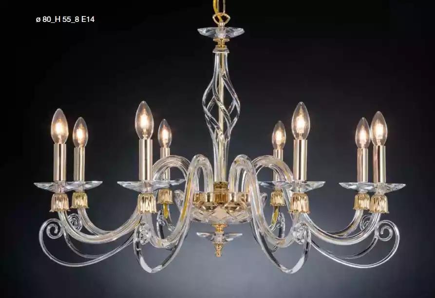 Kronleuchter Deckenleuchter 8x Lampen Luxus Deckenlampe Lampe Lüster Kristall