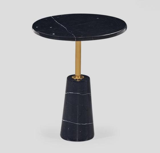 Schwarzer Runder Beistelltisch Designer Couchtisch Edelstahl Möbel Stil