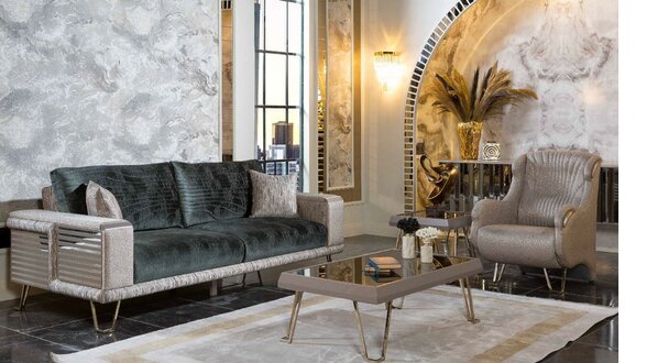 Wohnzimmer Komplette Sitzgarnitur Dreisitzer Couch Einsitzer 2tlg Set
