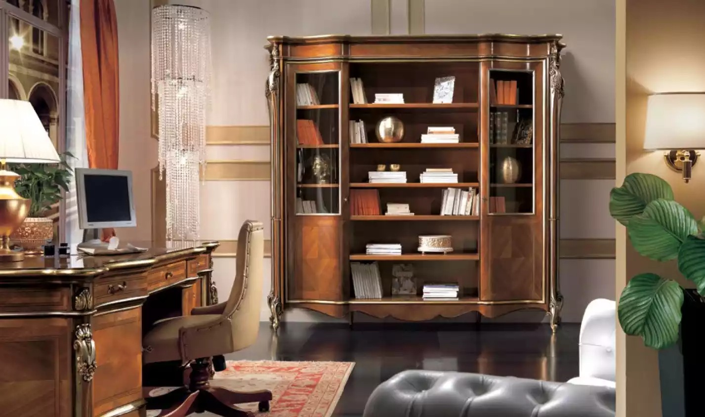 Vitrine Schrank Bücher Regal Anrichte Klassische Möbel Regale Holz