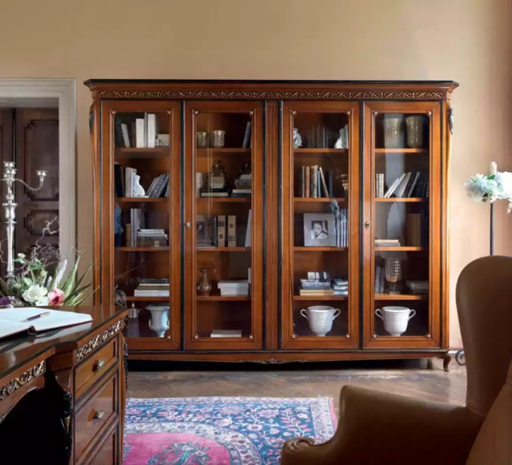 Klassischer Luxus Bücherschrank Massivholz Möbel Regalschrank Schrank
