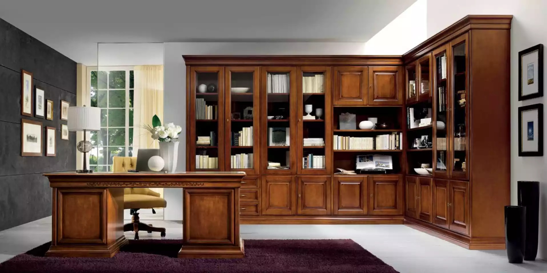 Klassischer Schreibtisch Büromöbel Holzmöbel Braun Tisch Möbel Büro