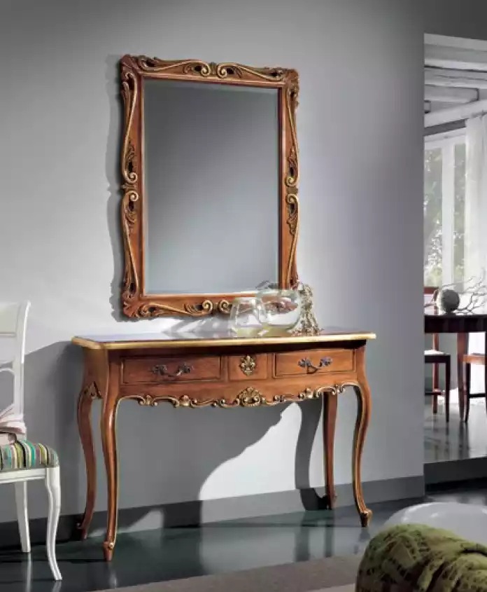 Schminktisch mit Spiegel Luxus Konsole Klassische Schlafzimmer 2tlg.