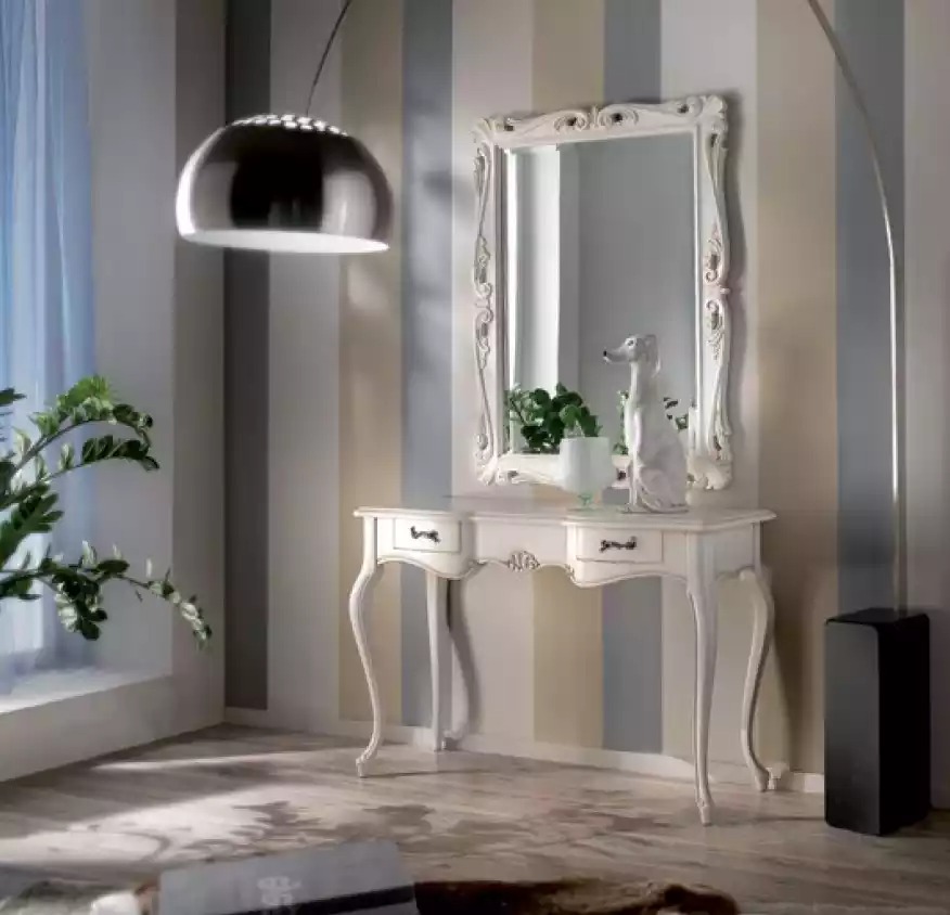 Konsolentisch Spiegel Set Holz Italienische Möbel Klassische Stil