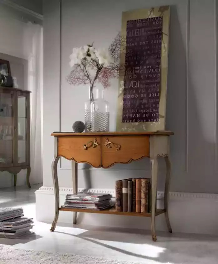 Schminktisch Konsole Luxus Braun Klassische Holz Design Italienische