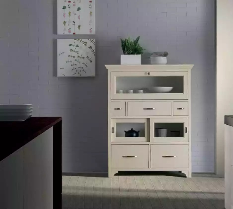 Klassisches Sideboard Holzschrank Italienische Möbel Vitrine Schrank