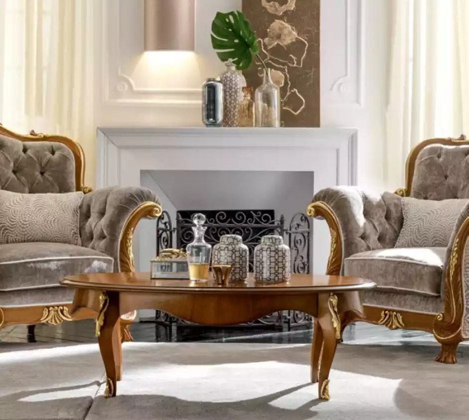 Couchtisch Tisch Beistelltisch Wohnzimmer Holz Klassisch Luxus Braun
