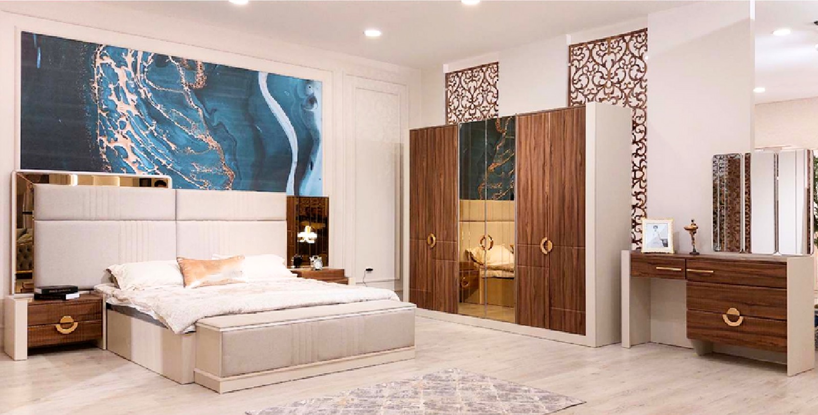 Schlafzimmer Set Doppelbett 2x Nachttische Neu Einrichtung Designer Möbel