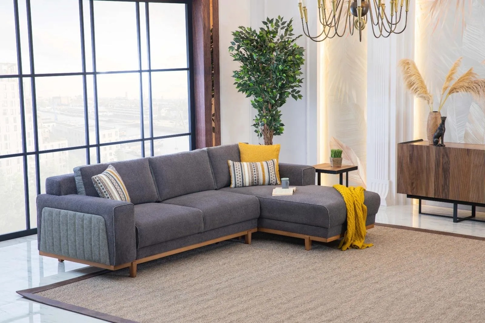 Luxus Ecksofa L-Form für Wonzimmer Modernen Designen und Hochwertig