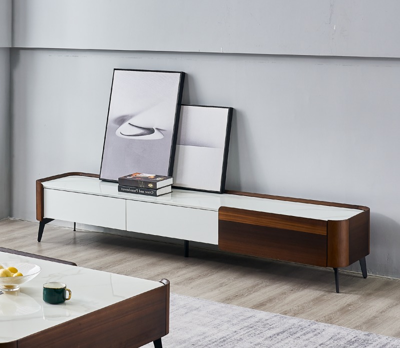 TV Ständer RTV Lowboard Weiß Tisch Holz Modern Wohnzimmer Sideboard1