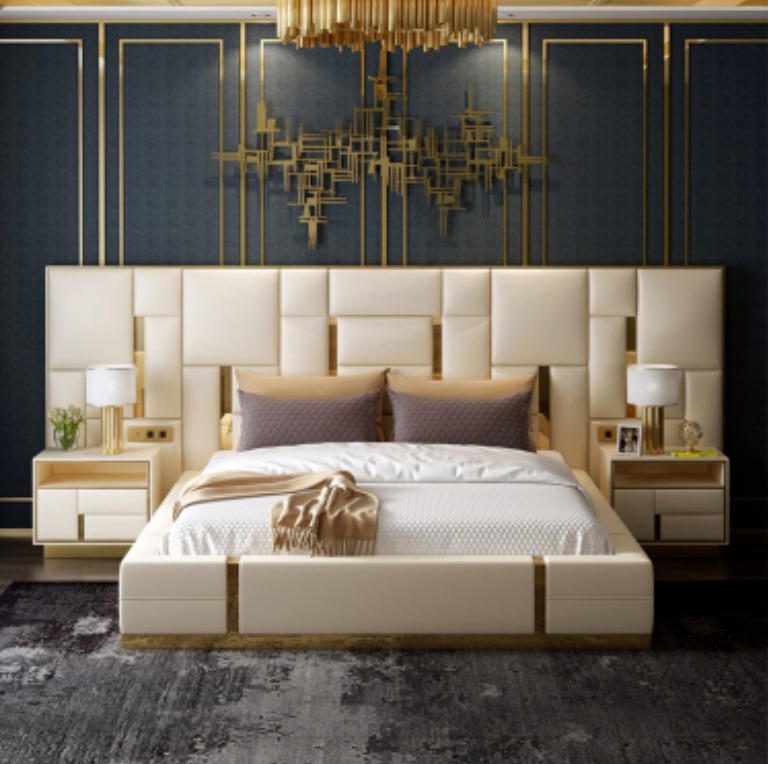Luxus Schlafzimmer Bett Polster Design Luxus Doppel Hotel Betten Neu