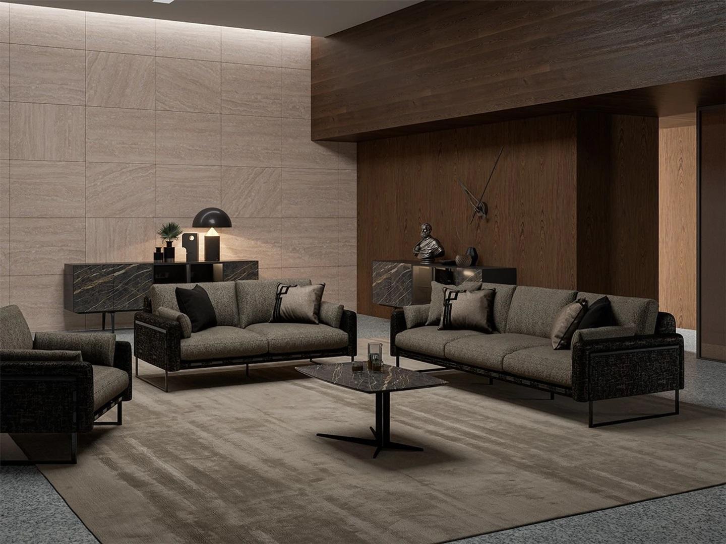 Sofagarnitur 4tlg Polstermöbel Garnituren Textil Wohnzimmer Set Polster