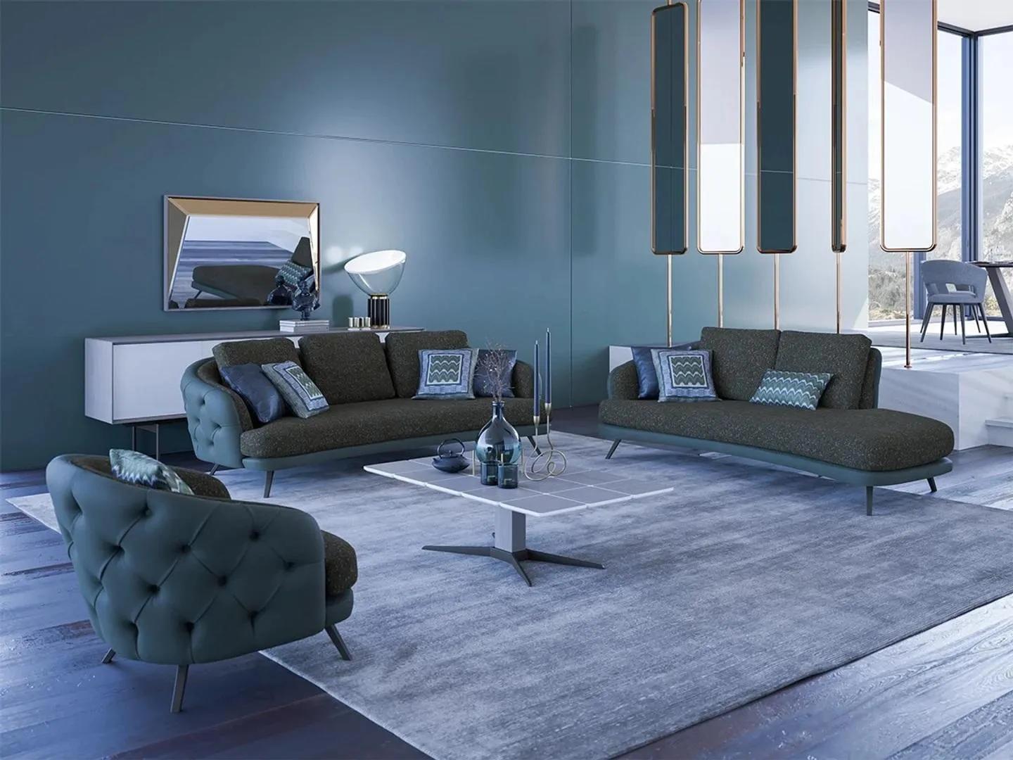 Modern Möbel Chesterfield Polstermöbel Wohnzimmer Sofagarnitur 4tlg