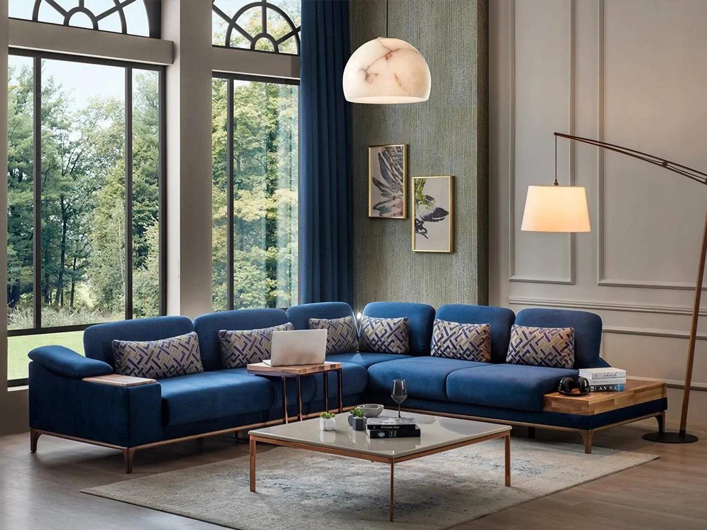 Ecksofa L Form Sofa Couch Design Wohnzimmer Polster Textil Garnitur
