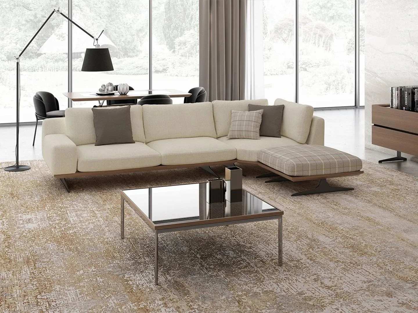 Luxus Ecksofa L Form Design Polstermöbel Garnitur Wohnzimmer Couchtisch