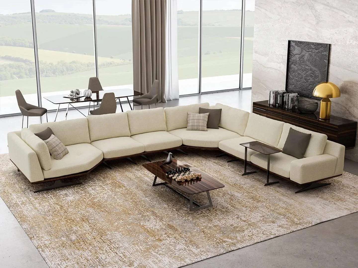 Design Ecksofa L Form Couchtisch Wohnzimmer Polstermöbel Einrichtung