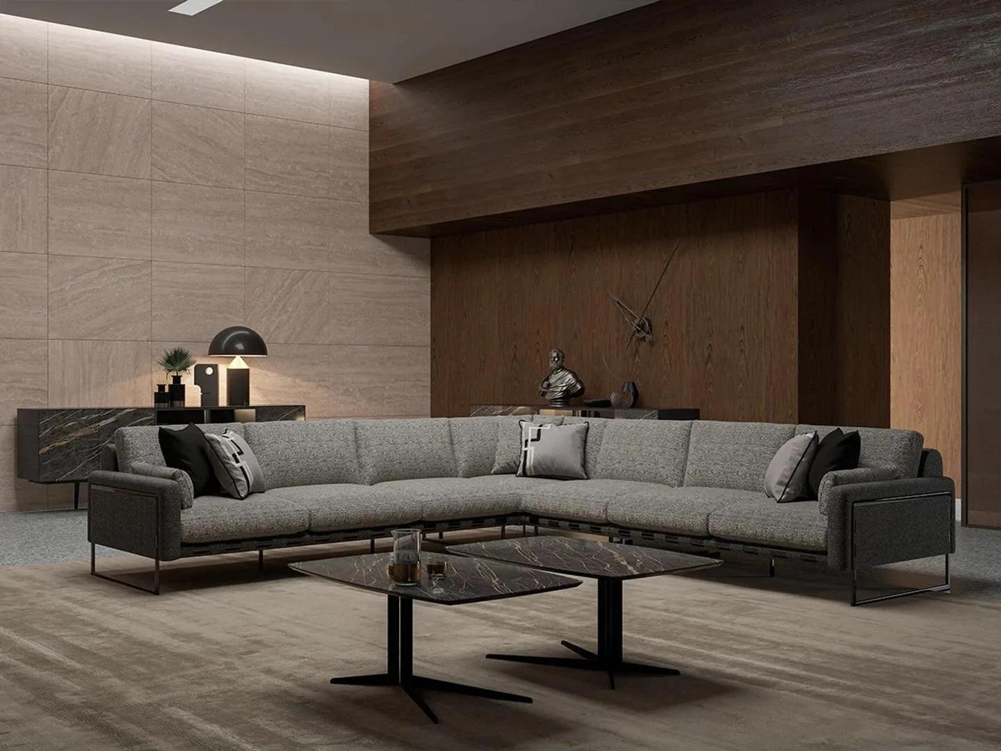 Ecksofa Eckgarnitur Textilsofa L Form Grau Couch Design Couchtisch