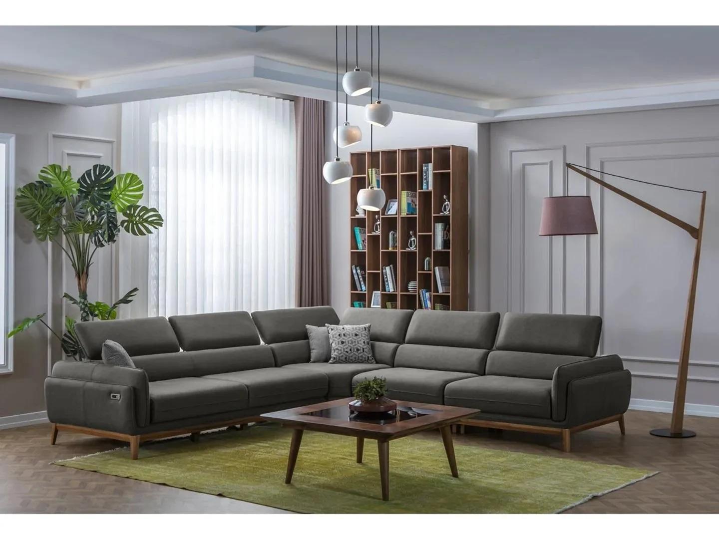 Wohnzimmer Leder Sofa Couch L-Form Polster Sitz Ecksofa Couchtisch
