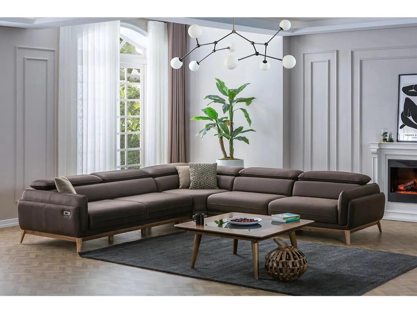 Ecksofa L-Form Luxus Couchtisch Wohnzimmer Set 2tlg Garnitur Polster