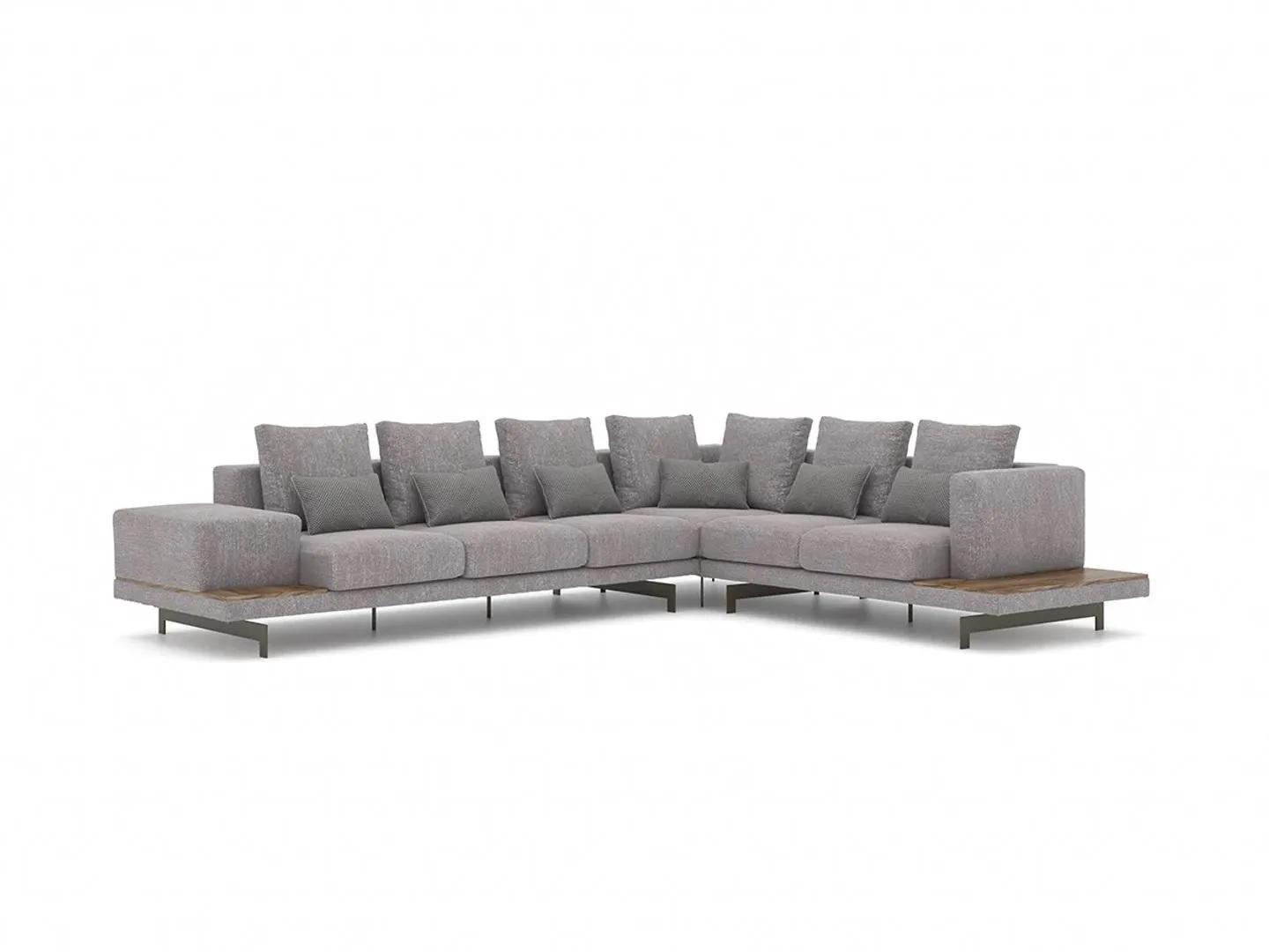 Designer Neu Ecksofa L-Form Grau Textil Möbel Wohnzimmer Einrichtung