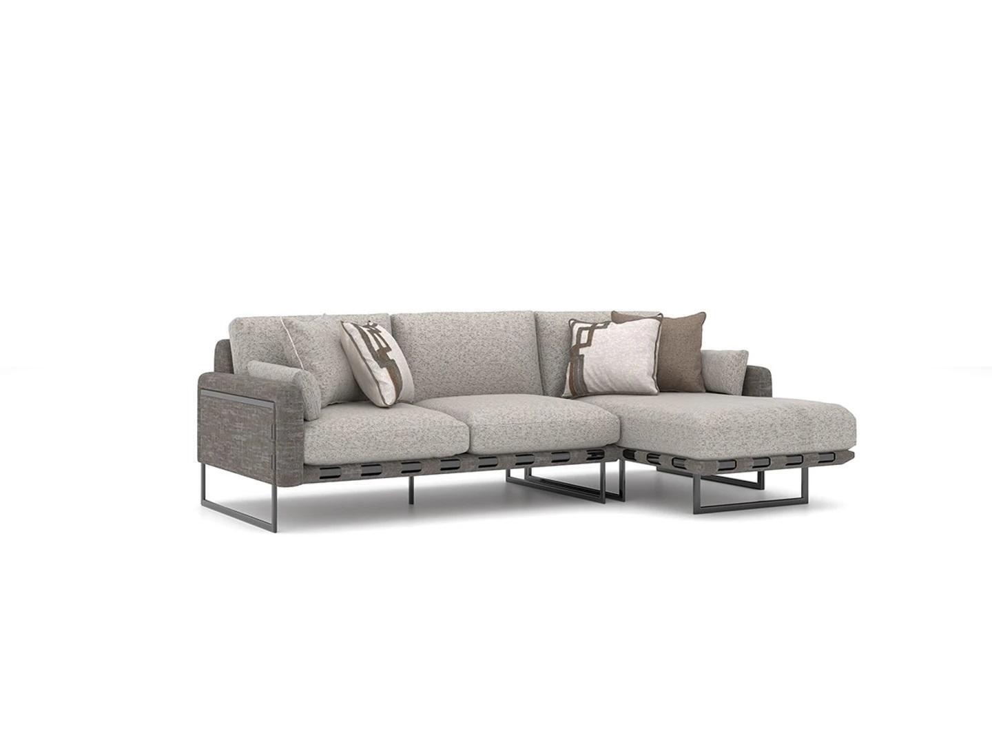 Luxus Designer Ecksofa L-Form Wohnzimmer Polstermöbel Polster Textil Einrichtung