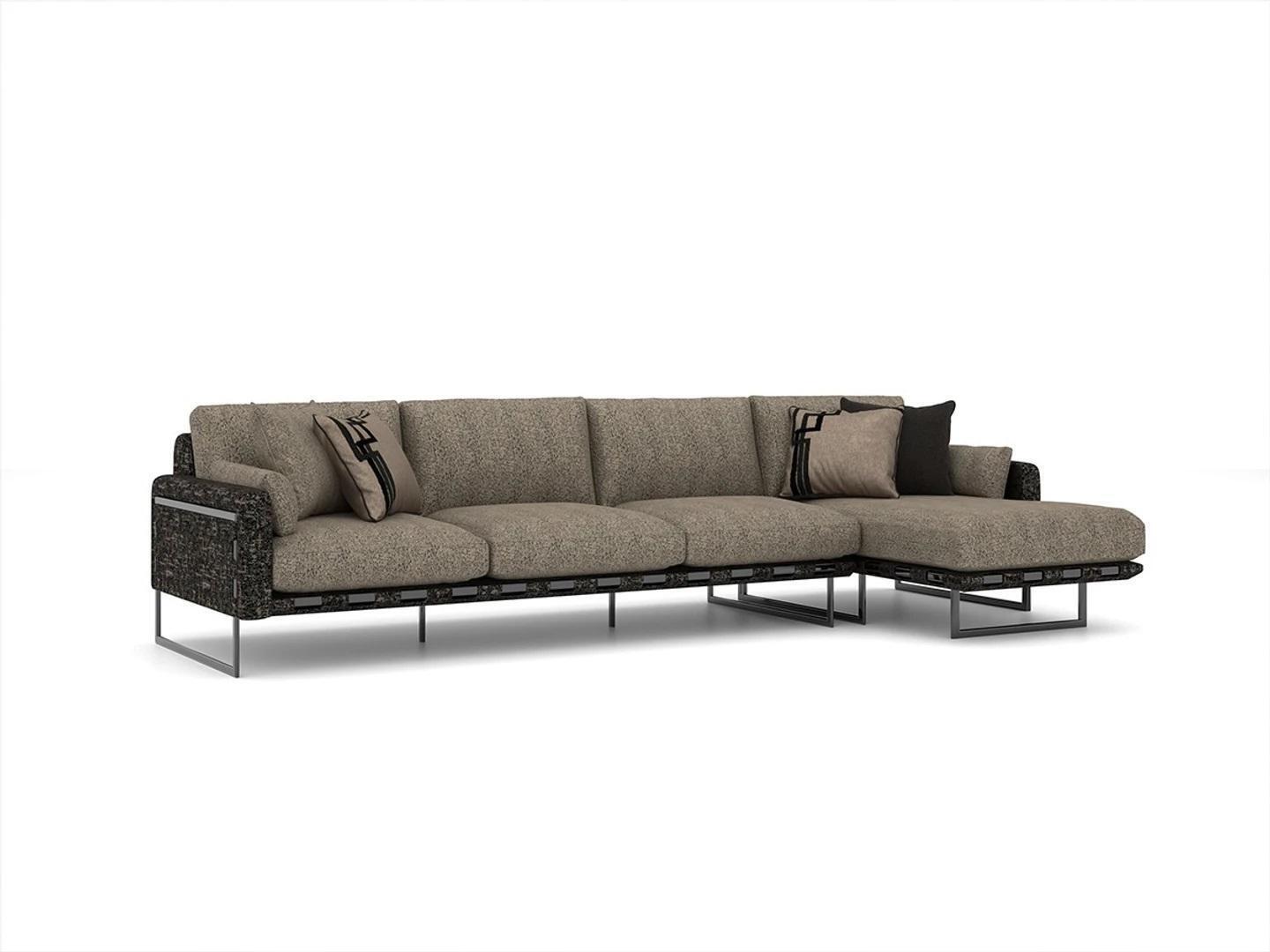 Luxus Einrichtung Polstermöbel Ecksofa L-Form Wohnzimmer Eckcouch Neu