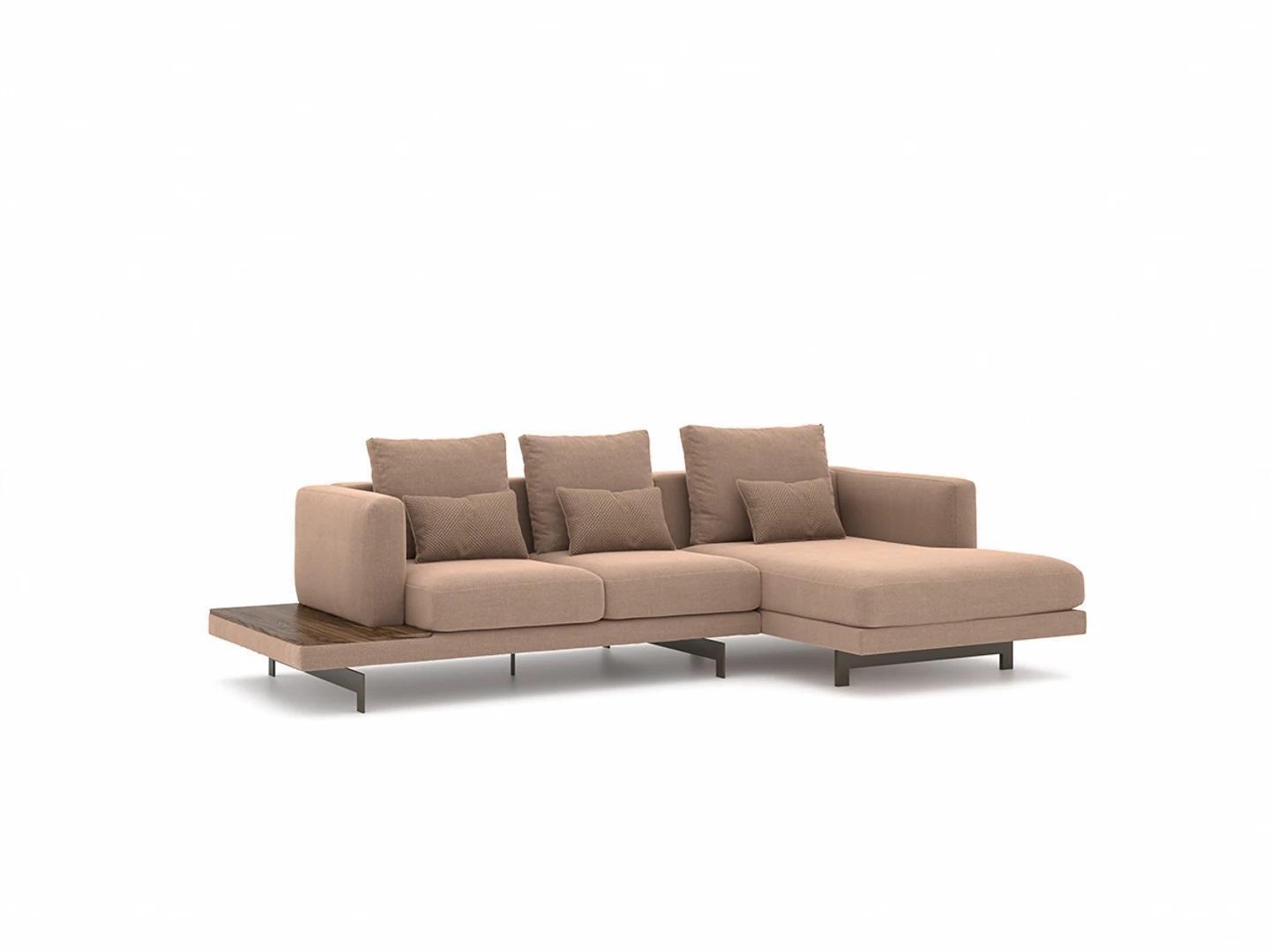Polstermöbel Ecksofa L-Form Beige Designer Möbel Eck Garnitur Wohnzimmer