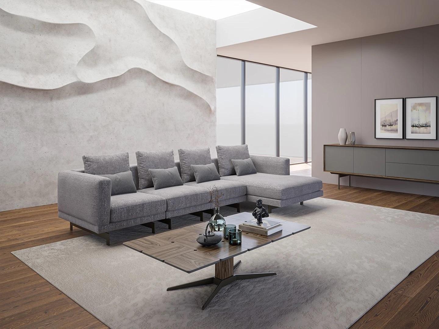 Luxus Ecksofa L-Form Wohnzimmer Designer Eck Garnitur Neu Komplett Couchtisch