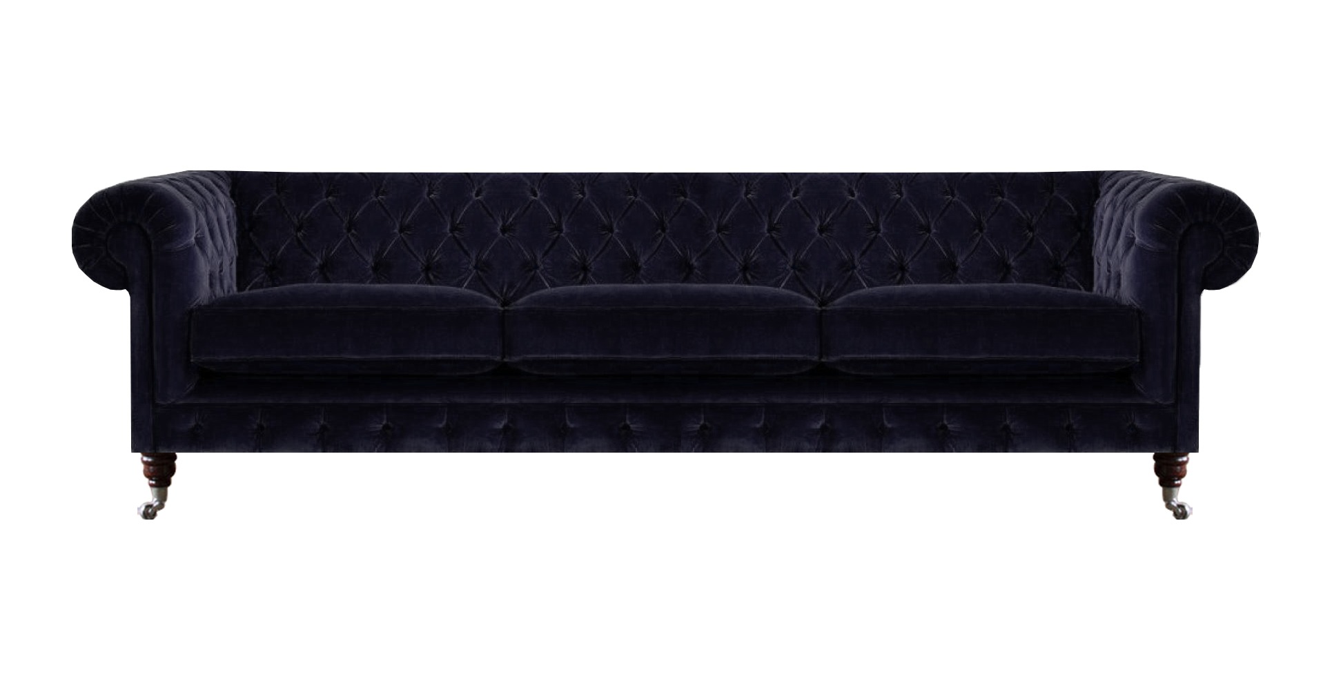 Dunkelblaue Chesterfield Couch Designer Wohnzimmer Edle 3-Sitzer Sofas