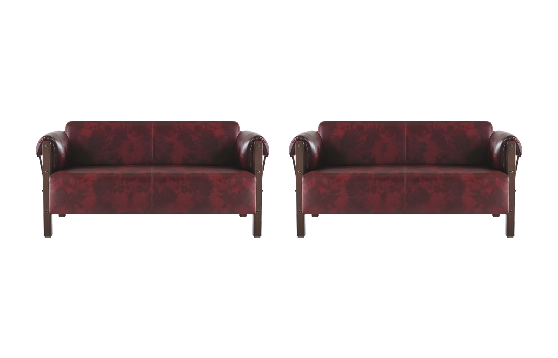 Ledersofas 2-Sitzer Bordeaux Leder Sitzmöbel Sofa-Set Sofas Modern