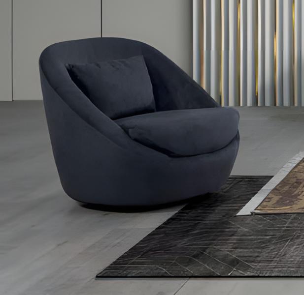 Moderner Lounge Sessel Polster Design Blau Gemütlich Relaxsessel Wohnzimmer