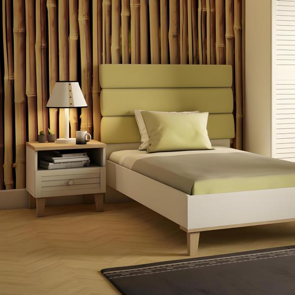 Weißes Holz Bett im eleganten Design