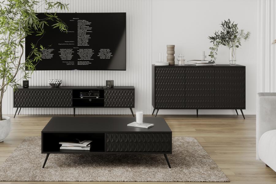 Wohnzimmer Set Modern Holzmöbel TV-Lowboard + Sideboard Luxuriöses Couchtisch