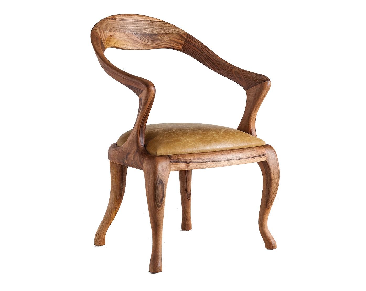 Eleganter brauner Kunstledersessel im modernen minimalistischen Stil